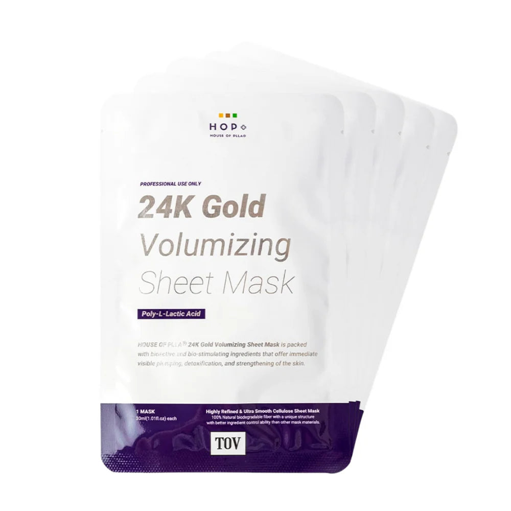 24K Gold Volumizing Sheet Mask (1 mask) from the House PLLA HOP