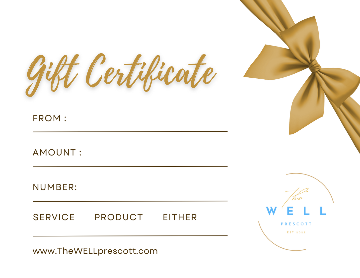 Products or Services - Gift Certificate
