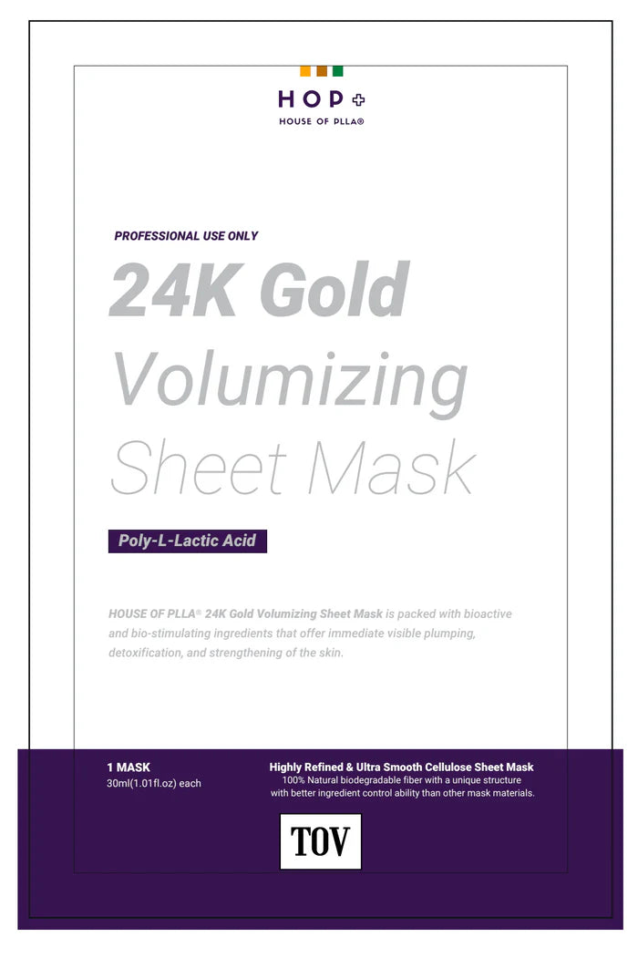 House of PLLA HOP =24K Gold Volumizing Sheet Mask ( 1 mask)